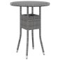 3-tlg. Garten-Essgruppe Poly Rattan Grau 3-tlg. Garten-Essgruppe Poly Rattan Grau