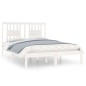 vidaXL Massivholzbett Weiß 135x190 cm vidaXL Massivholzbett Weiß 135x190 cm