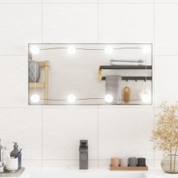 vidaXL Wandspiegel mit LED-Leuchten 30x60 cm Glas Rechteckig