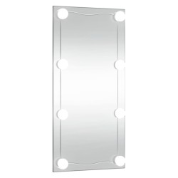 vidaXL Wandspiegel mit LED-Leuchten 30x60 cm Glas Rechteckig