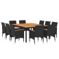 11-tlg. Garten-Essgruppe Poly Rattan Schwarz 11-tlg. Garten-Essgruppe Poly Rattan Schwarz