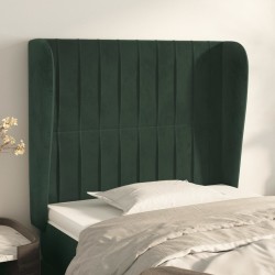 vidaXL Kopfteil mit Ohren Dunkelgrün 93x23x118/128 cm Samt