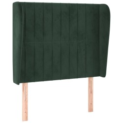 vidaXL Kopfteil mit Ohren Dunkelgrün 93x23x118/128 cm Samt