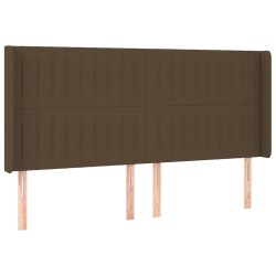 vidaXL Kopfteil mit Ohren Dunkelbraun 203x16x118/128 cm Stoff