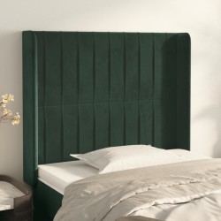 vidaXL Kopfteil mit Ohren Dunkelgrün 93x16x118/128 cm Samt