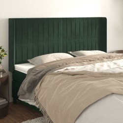 vidaXL Kopfteil mit Ohren Dunkelgrün 183x16x118/128 cm Samt