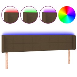vidaXL LED Kopfteil Dunkelbraun 163x16x78/88 cm Stoff
