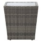 3-tlg. Bistro-Set Poly Rattan und Hartglas Grau 3-tlg. Bistro-Set Poly Rattan und Hartglas Grau