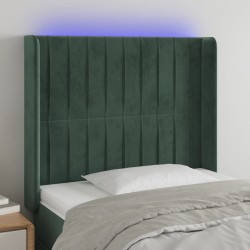vidaXL LED Kopfteil Dunkelgrün 93x16x118/128 cm Samt