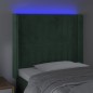 vidaXL LED Kopfteil Dunkelgrün 93x16x118/128 cm Samt vidaXL LED Kopfteil Dunkelgrün 93x16x118/128 cm Samt