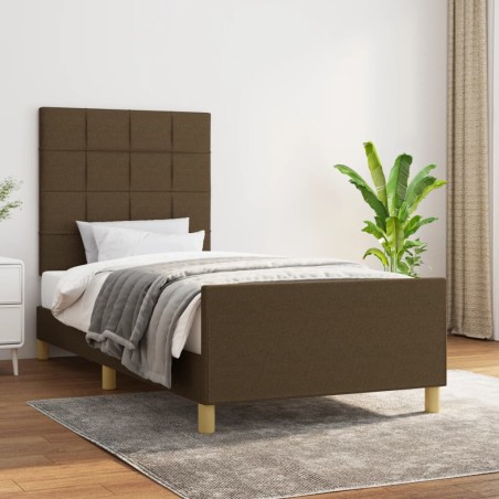 vidaXL Bettgestell mit Kopfteil Dunkelbraun 80x200 cm Stoff