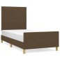 vidaXL Bettgestell mit Kopfteil Dunkelbraun 80x200 cm Stoff vidaXL Bettgestell mit Kopfteil Dunkelbraun 80x200 cm Stoff