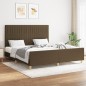 vidaXL Bettgestell mit Kopfteil Dunkelbraun 160x200 cm Stoff vidaXL Bettgestell mit Kopfteil Dunkelbraun 160x200 cm Stoff
