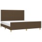 vidaXL Bettgestell mit Kopfteil Dunkelbraun 160x200 cm Stoff vidaXL Bettgestell mit Kopfteil Dunkelbraun 160x200 cm Stoff