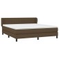 vidaXL Boxspringbett mit Matratze Dunkelbraun 180x200 cm Stoff vidaXL Boxspringbett mit Matratze Dunkelbraun 180x200 cm Stoff