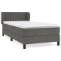 vidaXL Boxspringbett mit Matratze Dunkelgrau 80x200 cm Samt vidaXL Boxspringbett mit Matratze Dunkelgrau 80x200 cm Samt