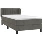 vidaXL Boxspringbett mit Matratze Dunkelgrau 80x200 cm Samt vidaXL Boxspringbett mit Matratze Dunkelgrau 80x200 cm Samt