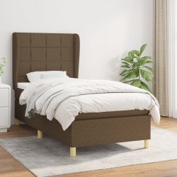vidaXL Boxspringbett mit Matratze Dunkelbraun 80x200 cm Stoff