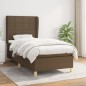 vidaXL Boxspringbett mit Matratze Dunkelbraun 80x200 cm Stoff vidaXL Boxspringbett mit Matratze Dunkelbraun 80x200 cm Stoff
