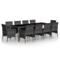 vidaXL 11-tlg. Garten-Essgruppe Poly Rattan Grau vidaXL 11-tlg. Garten-Essgruppe Poly Rattan Grau