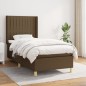 vidaXL Boxspringbett mit Matratze Dunkelbraun 90x200 cm Stoff vidaXL Boxspringbett mit Matratze Dunkelbraun 90x200 cm Stoff
