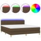 vidaXL Boxspringbett mit Matratze & LED Dunkelbraun 160x200 cm Stoff vidaXL Boxspringbett mit Matratze & LED Dunkelbraun 160x200 cm Stoff
