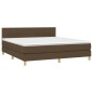 vidaXL Boxspringbett mit Matratze & LED Dunkelbraun 160x200 cm Stoff vidaXL Boxspringbett mit Matratze & LED Dunkelbraun 160x200 cm Stoff