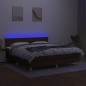 vidaXL Boxspringbett mit Matratze & LED Dunkelbraun 160x200 cm Stoff vidaXL Boxspringbett mit Matratze & LED Dunkelbraun 160x200 cm Stoff
