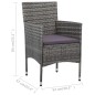vidaXL 11-tlg. Garten-Essgruppe Poly Rattan Grau vidaXL 11-tlg. Garten-Essgruppe Poly Rattan Grau