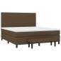 vidaXL Boxspringbett mit Matratze Dunkelbraun 180x200 cm Stoff vidaXL Boxspringbett mit Matratze Dunkelbraun 180x200 cm Stoff