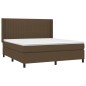 vidaXL Boxspringbett mit Matratze & LED Dunkelbraun 180x200 cm Stoff vidaXL Boxspringbett mit Matratze & LED Dunkelbraun 180x200 cm Stoff