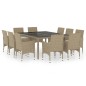 11-tlg. Garten-Essgruppe Poly Rattan Beige 11-tlg. Garten-Essgruppe Poly Rattan Beige