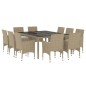 11-tlg. Garten-Essgruppe Poly Rattan Beige 11-tlg. Garten-Essgruppe Poly Rattan Beige