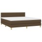 vidaXL Boxspringbett mit Matratze Dunkelbraun 160x200 cm Stoff vidaXL Boxspringbett mit Matratze Dunkelbraun 160x200 cm Stoff