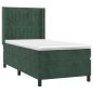 vidaXL Boxspringbett mit Matratze & LED Dunkelgrün 90x200 cm Samt vidaXL Boxspringbett mit Matratze & LED Dunkelgrün 90x200 cm Samt