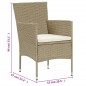 11-tlg. Garten-Essgruppe Poly Rattan Beige 11-tlg. Garten-Essgruppe Poly Rattan Beige