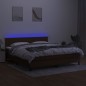 vidaXL Boxspringbett mit Matratze & LED Dunkelbraun 160x200 cm Stoff vidaXL Boxspringbett mit Matratze & LED Dunkelbraun 160x200 cm Stoff