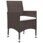 3-tlg. Bistro-Set Poly Rattan und Hartglas Braun 3-tlg. Bistro-Set Poly Rattan und Hartglas Braun