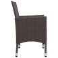 3-tlg. Bistro-Set Poly Rattan und Hartglas Braun 3-tlg. Bistro-Set Poly Rattan und Hartglas Braun