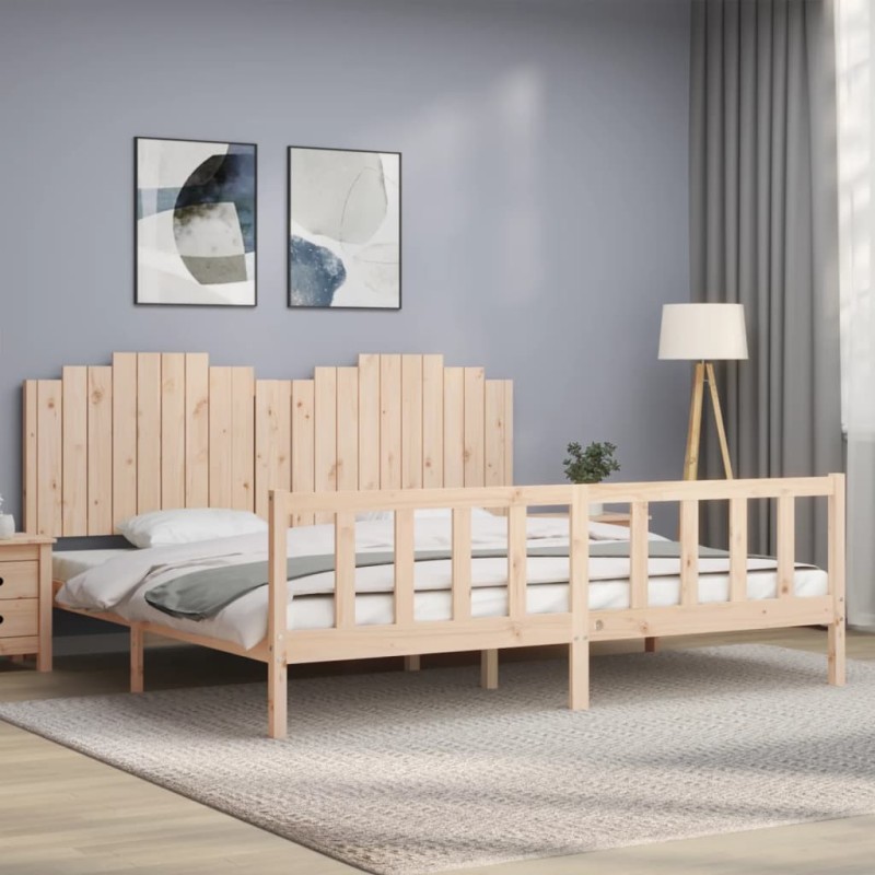 vidaXL Massivholzbett mit Kopfteil 200x200 cm vidaXL Massivholzbett mit Kopfteil 200x200 cm