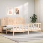 vidaXL Massivholzbett mit Kopfteil 200x200 cm vidaXL Massivholzbett mit Kopfteil 200x200 cm