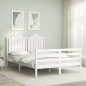 vidaXL Massivholzbett mit Kopfteil Weiß 140x190 cm vidaXL Massivholzbett mit Kopfteil Weiß 140x190 cm
