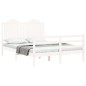 vidaXL Massivholzbett mit Kopfteil Weiß 140x190 cm vidaXL Massivholzbett mit Kopfteil Weiß 140x190 cm