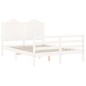 vidaXL Massivholzbett mit Kopfteil Weiß 140x190 cm vidaXL Massivholzbett mit Kopfteil Weiß 140x190 cm