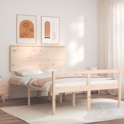 vidaXL Massivholzbett mit Kopfteil