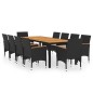 11-tlg. Garten-Essgruppe Poly Rattan Schwarz 11-tlg. Garten-Essgruppe Poly Rattan Schwarz