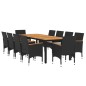 11-tlg. Garten-Essgruppe Poly Rattan Schwarz 11-tlg. Garten-Essgruppe Poly Rattan Schwarz
