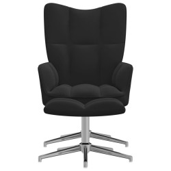 vidaXL Relaxsessel mit Hocker Schwarz Samt