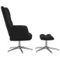 vidaXL Relaxsessel mit Hocker Schwarz Samt vidaXL Relaxsessel mit Hocker Schwarz Samt