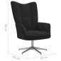 vidaXL Relaxsessel mit Hocker Schwarz Samt vidaXL Relaxsessel mit Hocker Schwarz Samt